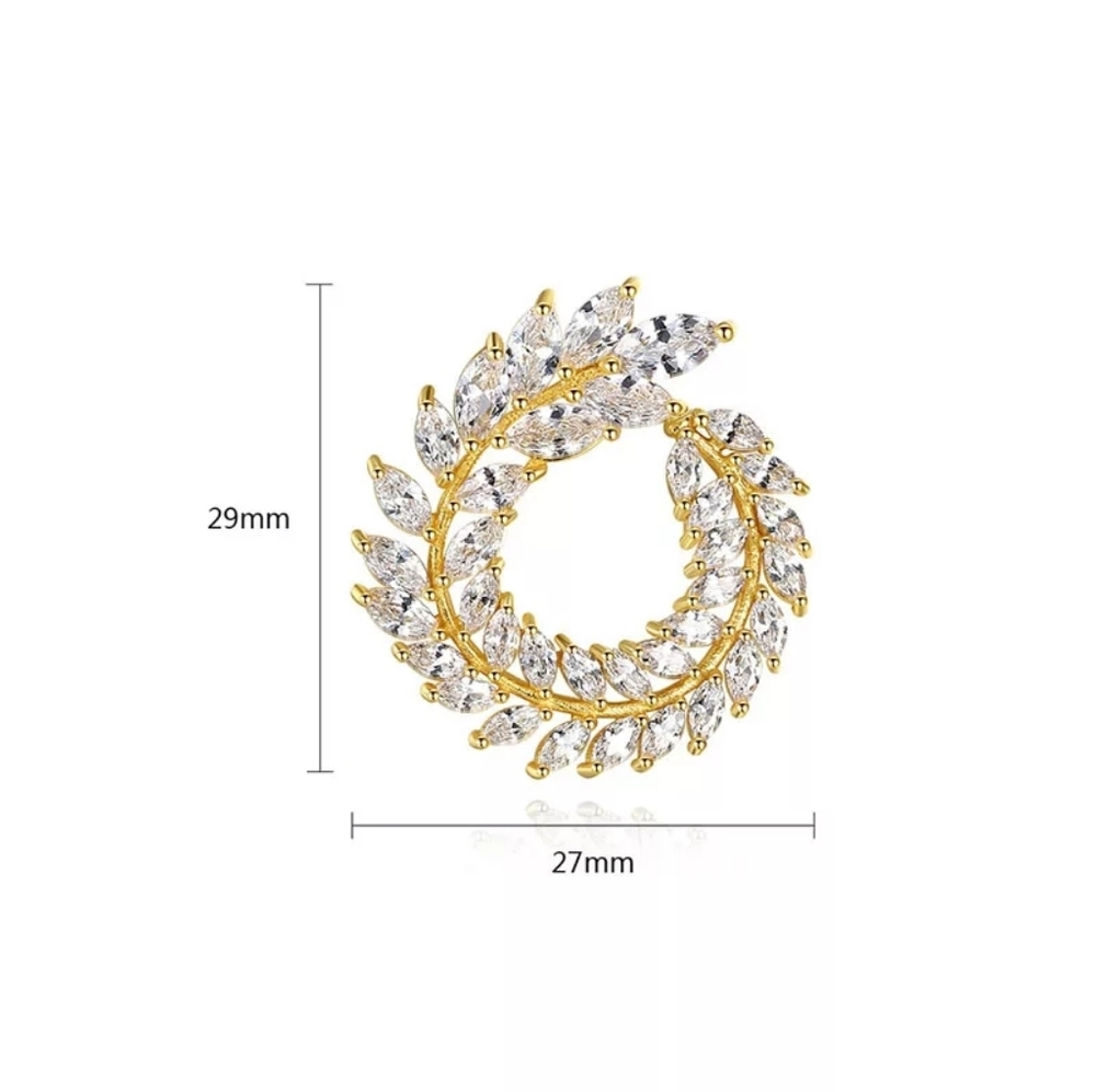 Luxury Olive Branch Shinning Leaves Earrings - Picture 4 of 4